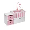 Doll Crib with Storage Dresser and Trundle Drawer