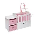 Doll Crib with Storage Dresser and Trundle Drawer