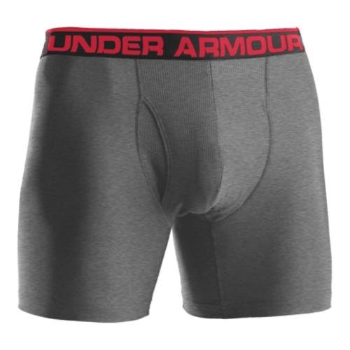 Under Armour Men's The Original Boxerjock 6 in. Briefs - True Gray Heather/ Red L