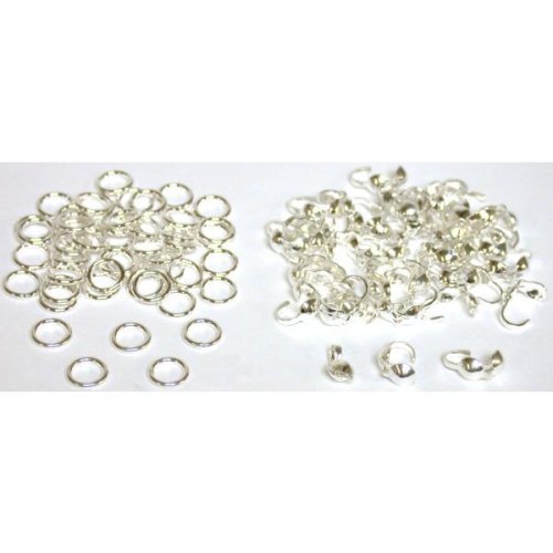 100 Bead Stringing Parts 50 6mm Rings 50 Tips