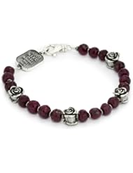 King Baby "Roses" Four Silver with 7mm Ruby Bracelet