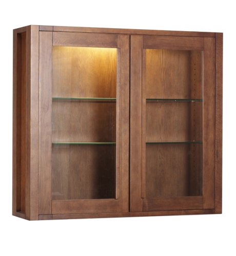 Sonoma Dark Wood 2-Door Glazed Dresser with Lights
