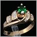 14K Yellow Gold Tsavorite Garnet & Diamond Estate Ring