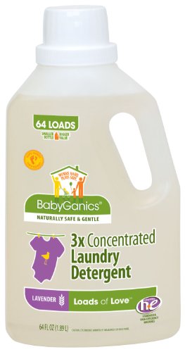 BabyGanics Loads of Love 3X Laundry Detergent, Economy Size, Lavender, 64-Fluid Ounce Bottle