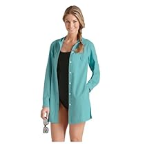 Hot Sale Coolibar UPF 50+ Women's Beach Shirt - Sun Protection (X-Large - Azul)