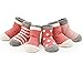 Izzy & Roo Heathered Baby Socks - Set of 4 Pair (0-12 Months, Rose)