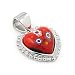 1" X 0.75" Red Millefiori Murano Glass Small Heart Sterling Silver Pendant By Alan K