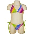 Multicoloured Girls Bikini with Gold Flowers Ages 4 16