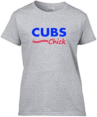 Womens Cubs Chick T Shirt Gray Sizes Small - 2XL (Small)