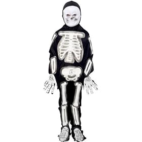 CHILDS/BOYS SKELETON HALLOWEEN FANCY DRESS COSTUME 3-5