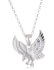 VINANI brand Germany 925 Sterling Silver Women Pendant Eagle with Cable Link Chain Necklace Bird AAD-T
