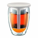 Bodum - K11153-913 - Tea For One - Set Verre - 0,35 L - Filtre en Nylon - Blanc Crème