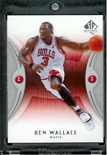 2006 07 SP Authentic Ben Wallace Chicago Bulls Basketball Card #10 - Mint Condition - In Protective Display Case !!