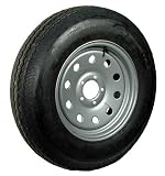 15 x 5 Silver Modular Trailer Wheel with radial ST20575R15C Tire Mounted (5-5 bolt circle)