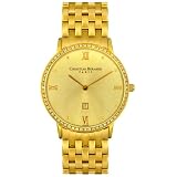 Christian Bernard Mens MT339ZFI Slimlight Collection Gold Plated Watch by Christian Bernard