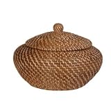 Round Rattan Storage Box with Lid ~ FREE DELIVERY