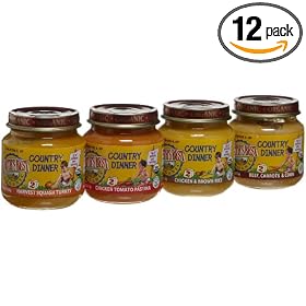 Earth's Best 2nd Organic Country Dinner Variety Pack, 4 Ounce Jars (Pack of 12)