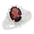 Sterling Silver Garnet Ring