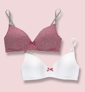 2 Pack - Angel Cotton Rich Assorted Non-Wired Bras 2 Pack - Angel Cotton Rich Assorted Non-Wired Bras