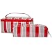 Kate Spade Cosmetics Lawnchair Stripe Large Colin Red Chocolate