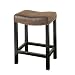 Armen Living Tudor Backless 26" Stationary Barstool with Nailhead Accents, Wrangler Brown