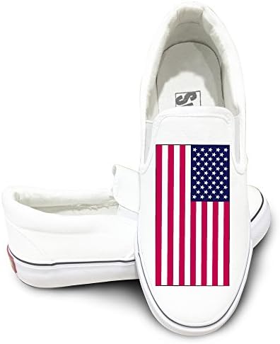 Nubia USA American Flag Sportstyle Unisex Flat Canvas Shoes Sneaker White 36