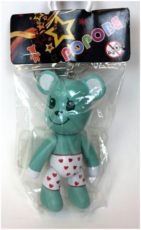 Popobe Collectible Vinyl 3" Aqua Bear With Heart Boxers Clip On Keychain
