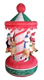 6.5' Airblown Inflatable Animated Christmas Carousel Lighted Yard Art Decoration