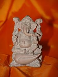 GANESH HINDU GOD GANESHA STONE CARVED STATUES INDIA 4"