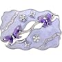 Purple Sparkling Butterflies Belt Buckle