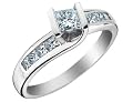 Princess Cut Diamond Engagement Ring 3/4 Carat (ctw) in 14K White Gold (Certified)
