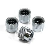 Real Carbon Fiber Top Chrome Tire Stem Valve Caps