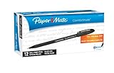 Paper Mate Comfortmate Stick Medium Point Ballpoint Pens, 12 Black Ink Pens (6130187)