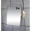 DB-Tech 6" 5X Fogless Suction Cup Shower Shaving Magnifying Mirror - With Super Strength Tightening Suction Cup - Flexible Rotating Neck for Optimal view - FOG FREE Facial Shave Mirror