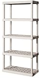 Sterilite 5-Shelf Shelving Unit - 73.25 x 36 x 18 Inches - Platinum