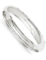 14k White Gold High Polished 10.00mm Hinged Bangle. Metal Wt- 11.64g