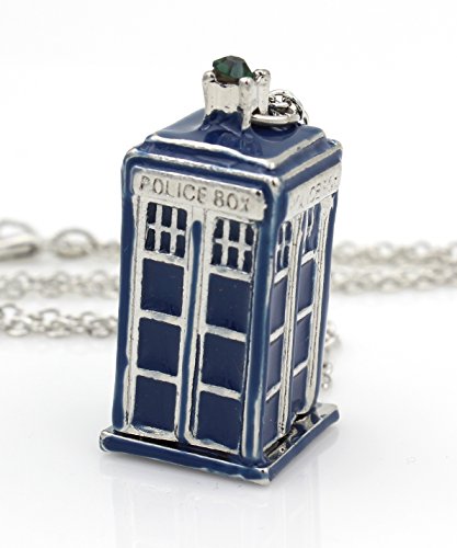 Dr. Who Necklace - Tardis Charm - Whovian Fan - Phone Booth Police Call Box - Geekery Jewelry - Geek Jewelry - ASB