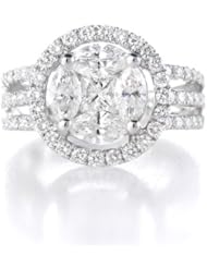 Diamond & 18k White Gold Right Hand Ring