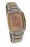 Q&Q #6163-402Y Men's Two Tone Square Casual Analog Watch