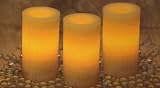 Set of 3 Flameless Scented Wax Candles (Vanilla)