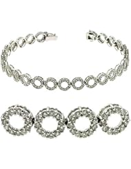 14K White Gold 3.26cttw Round Diamond Bracelet