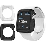 Apple Watch Case, Moko [2-pack] Rugged Armor Flexible Stylized Soft TPU Round-the-Clock Protective Cover for Apple Watch 42mm Version (2015) - Black & White (Not Fit Apple Watch 38mm version 2015)