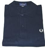 Fred Perry Mens Cotton Short Sleeve Polo Shirt - Navy Blue