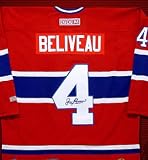 Jean Beliveau Signed Montreal Canadiens Red CCM Replica Jersey
