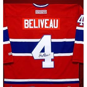 Buy Jean Beliveau Signed Montreal Canadiens Red CCM Replica Jersey