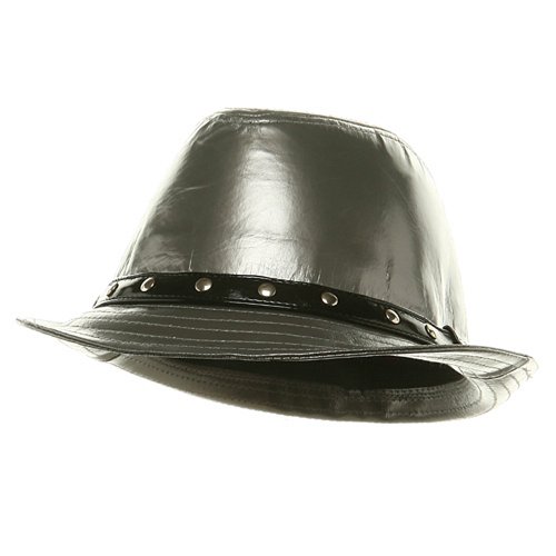 Vinyl Rocker Trilby Hat-Silver W19S59A