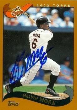 Melvin Mora Autographed/Hand Signed Baseball Card (Baltimore Orioles) 2002 Topps #98
