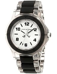 Juicy Couture Womens 1900870 Rich Girl Clear Plastic Bracelet With Black Silicone Inlay Watch