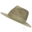 LINEN COTTON MESH SAFARI FEDORA TRILBY HAT OLIVE SMALL / MEDIUM