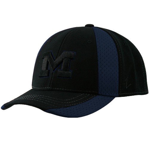 Zephyr Michigan Wolverines Black Trainer Fitted Hat